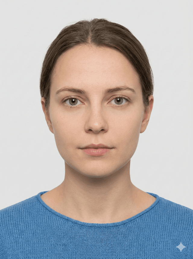 Compliant passport photo after processing